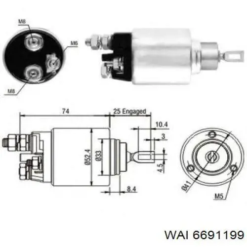 66-91199 WAI interruptor magnético, estárter