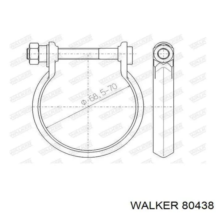Abrazadera de silenciador delantera Walker 80438