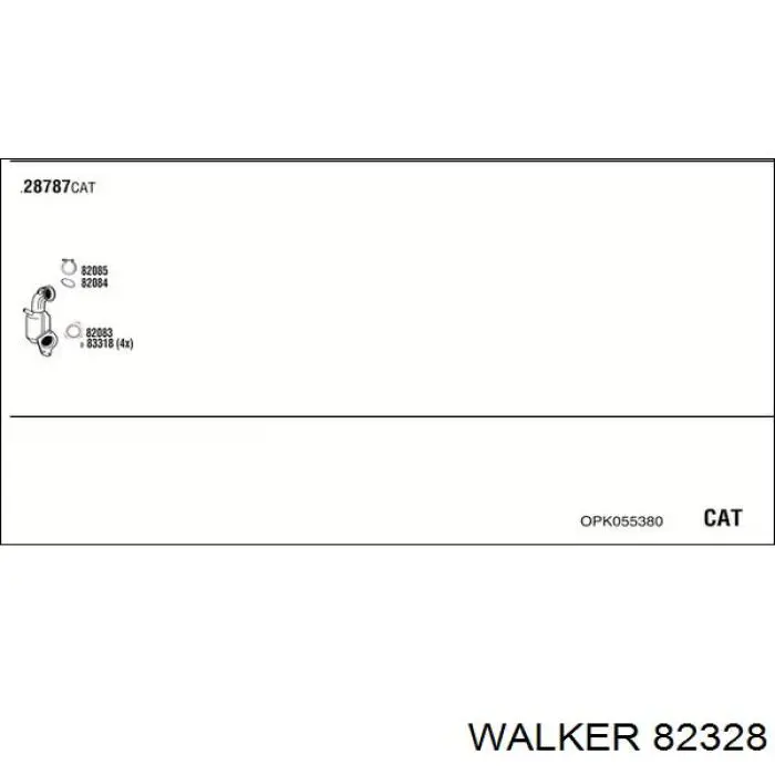 82328 Walker abrazadera de silenciador delantera