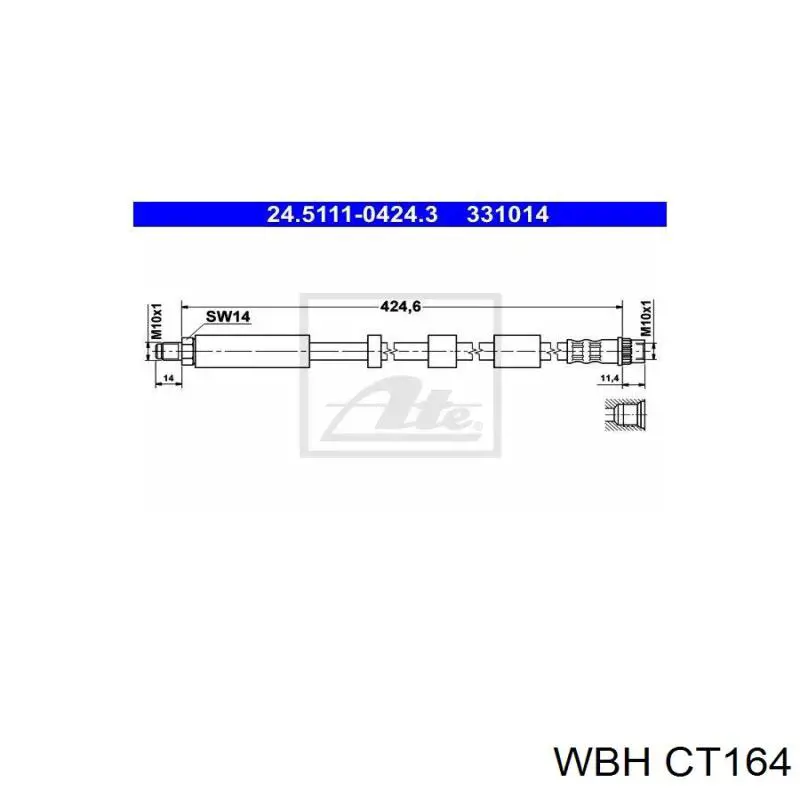 CT164 WBH latiguillo de freno delantero