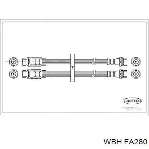 FA280 WBH tubo flexible de frenos trasero