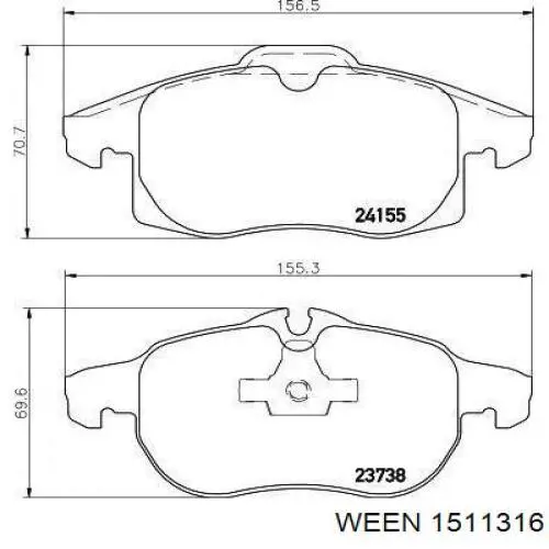 Pastillas de freno delanteras Opel Vectra