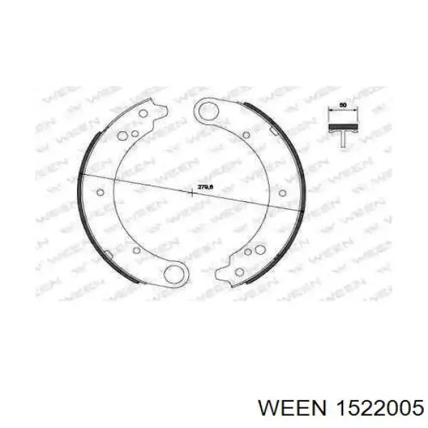 1522005 Ween zapatas de frenos de tambor traseras