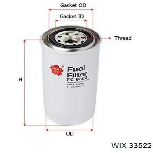 33522 WIX filtro de combustible
