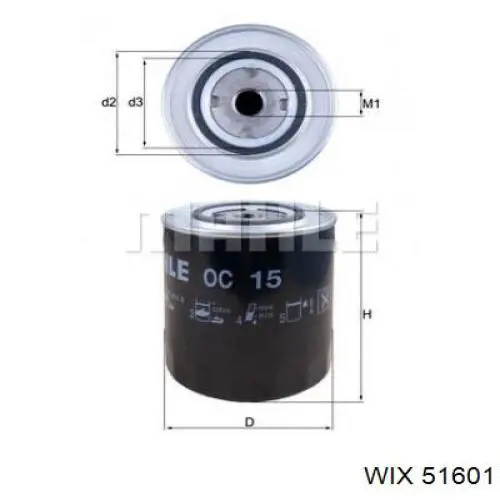 51601 WIX filtro de aceite