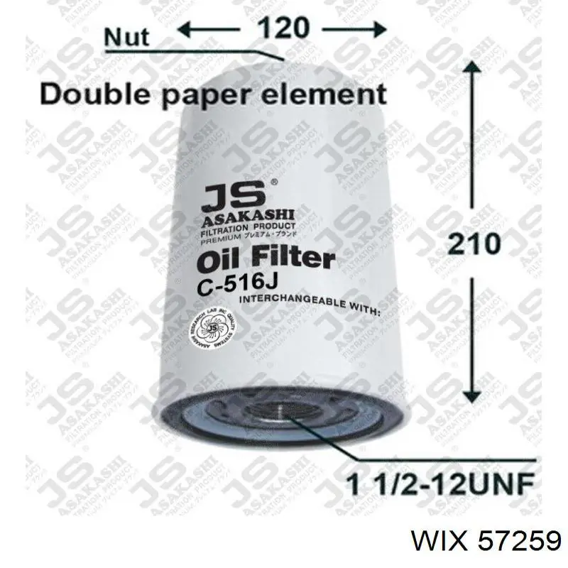 Filtro de aceite 8983758600 Isuzu