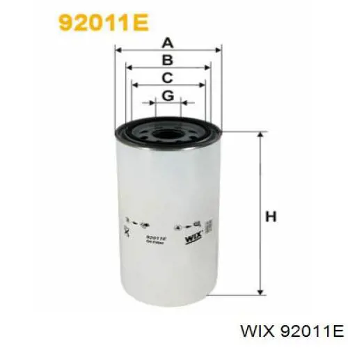 92011E WIX filtro de aceite