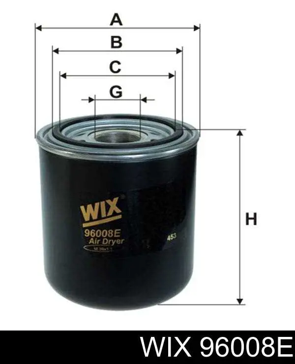 96008E WIX filtro del secador de aire (separador de agua y aceite (CAMIÓN))