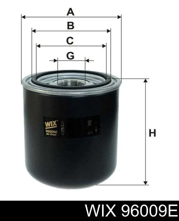96009E WIX Filtro del desecador de aire (separador de agua y aceite) (camión)