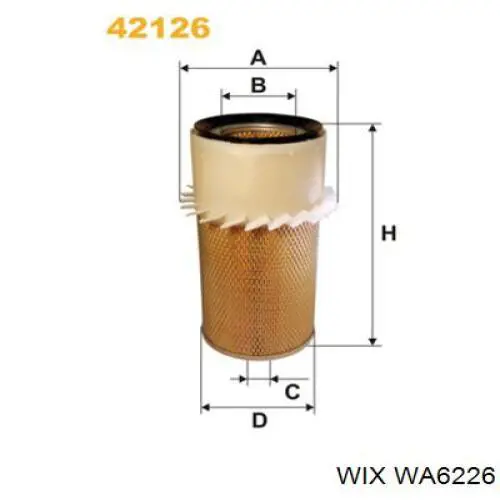Filtro de aire WA6226 WIX