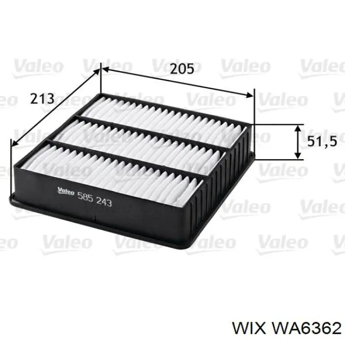 WA6362 WIX filtro de aire