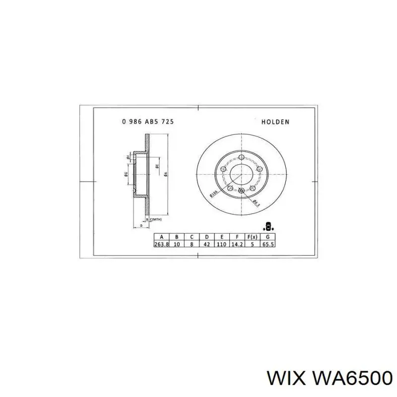 WA6500 WIX Filtro de aire de motor