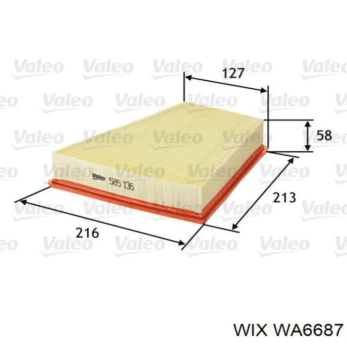 Comprar WA6687 WIX Filtro de aire