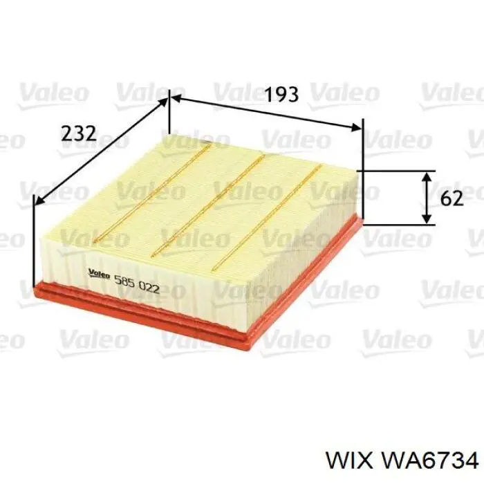 Comprar WA6734 WIX Filtro de aire