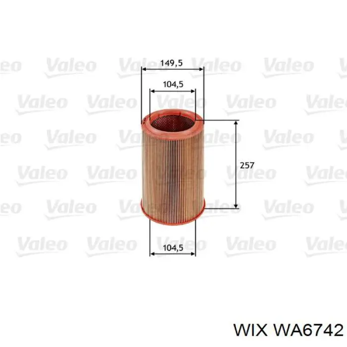 WA6742 WIX filtro de aire
