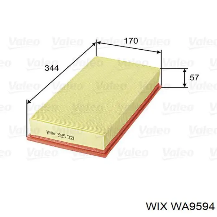 WA9594 WIX filtro de aire