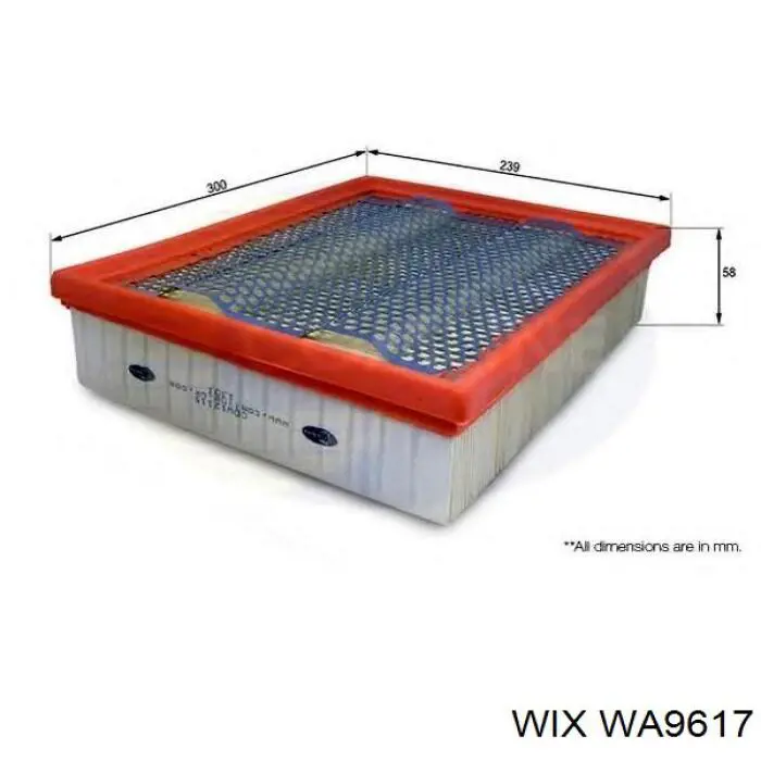 WA9617 WIX filtro de aire