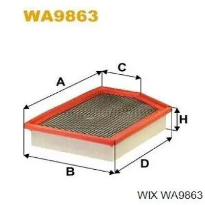 WA9863 WIX filtro de aire