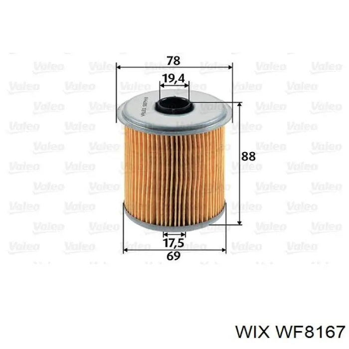 WF8167 WIX filtro combustible