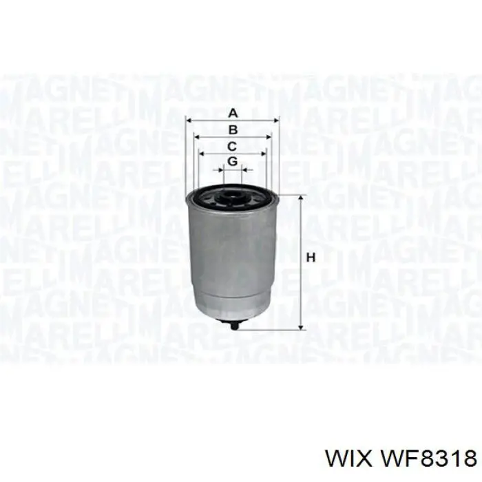 WF8318 WIX filtro combustible