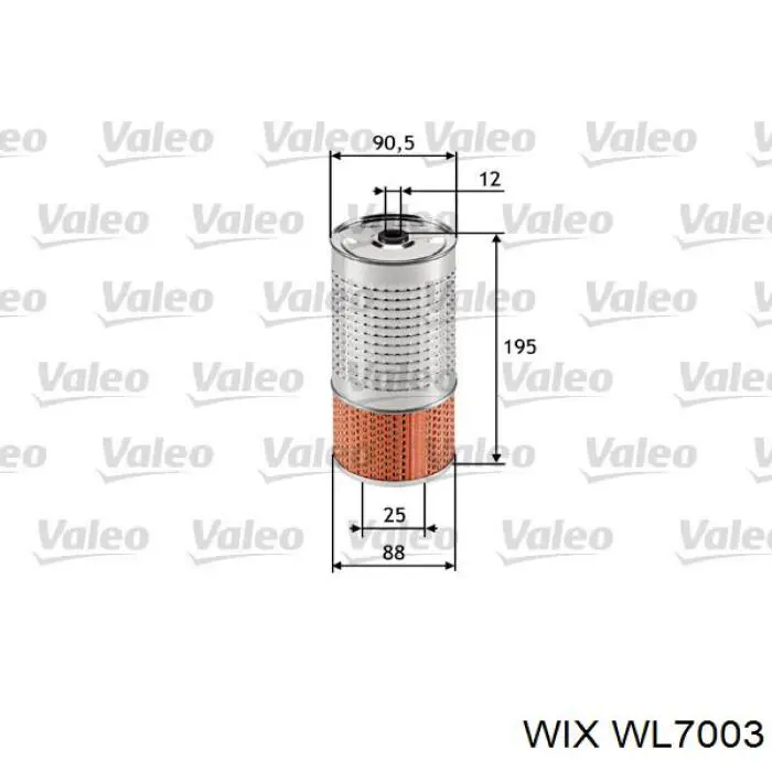 WL7003 WIX filtro de aceite