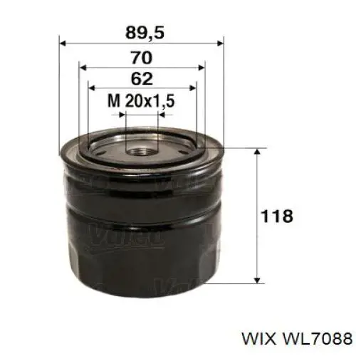 WL7088 WIX filtro de aceite