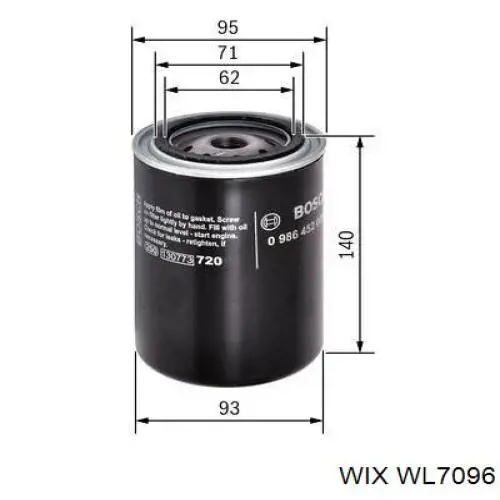 WL7096 WIX filtro de aceite