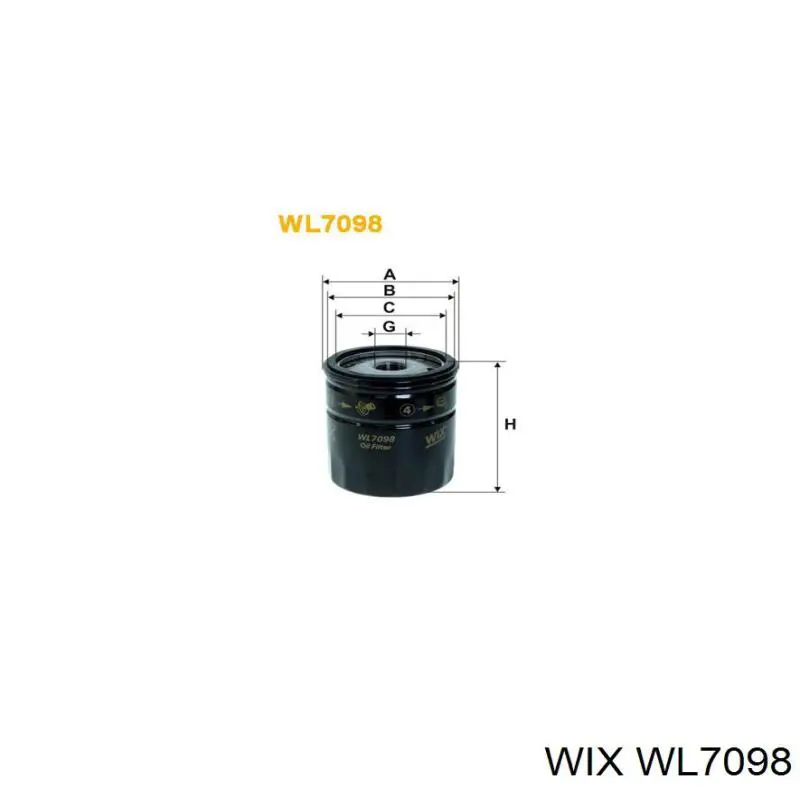 WL7098 WIX filtro de aceite