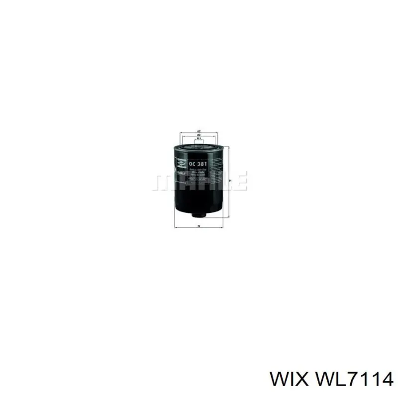 Filtro de aceite WL7114 WIX