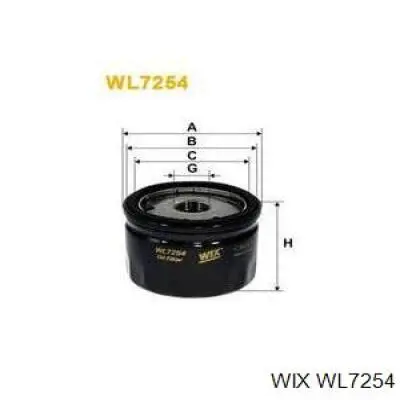 WL7254 WIX filtro de aceite
