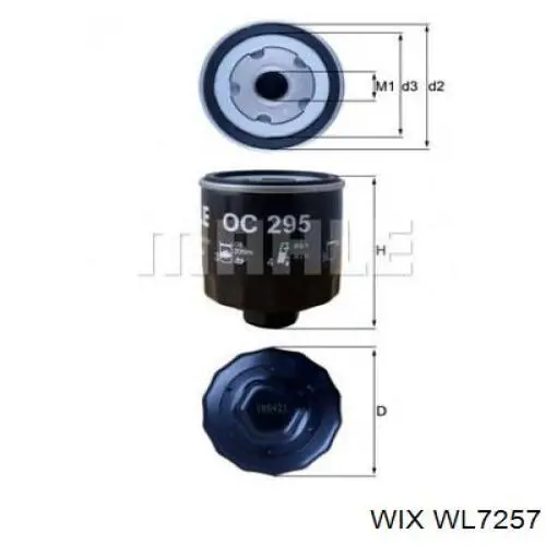 Filtro de aceite WL7257 WIX