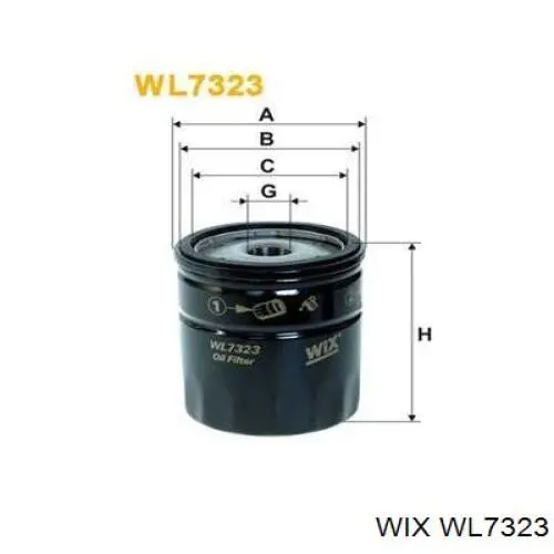 WL7323 WIX filtro de aceite