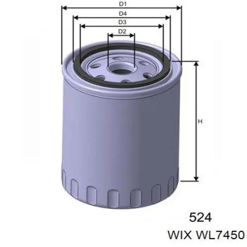 WL7450 WIX filtro de aceite