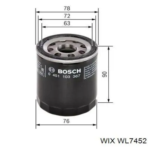 WL7452 WIX Filtro aceite