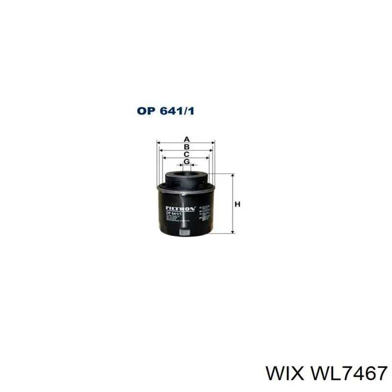 WL7467 WIX filtro de aceite