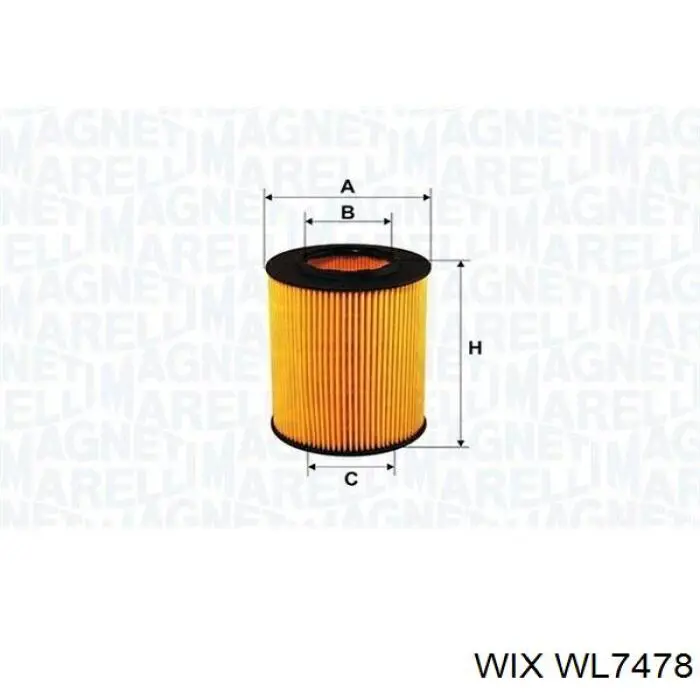 Filtro de aceite WIX WL7478 precio, desde 6,56 EUR