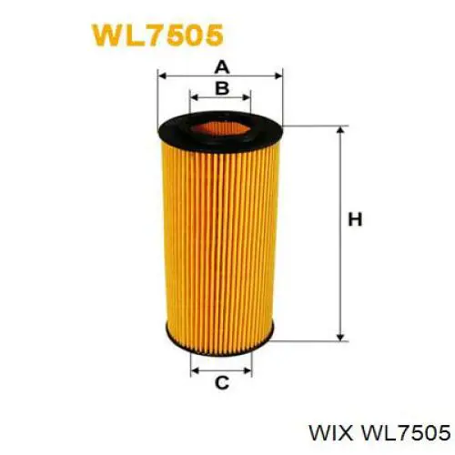 WL7505 WIX filtro de aceite