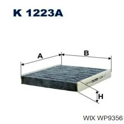 Filtro de cabina WIX WP9356 precio, desde 9,01 EUR