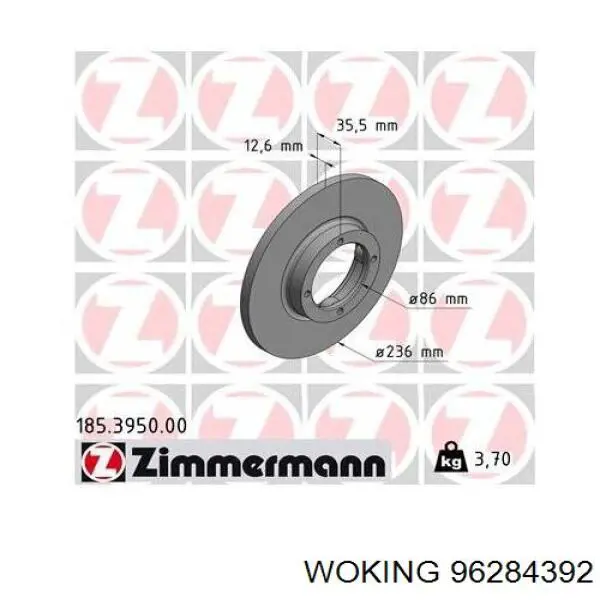 Freno de disco delantero Chevrolet Spark (Matiz) M200, M250