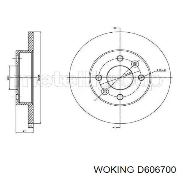 D606700 Woking freno de disco delantero