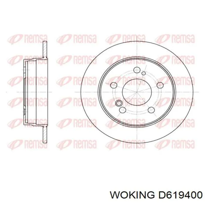 D619400 Woking disco de freno trasero