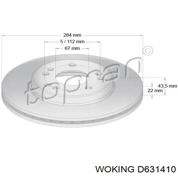 D631410 Woking freno de disco delantero