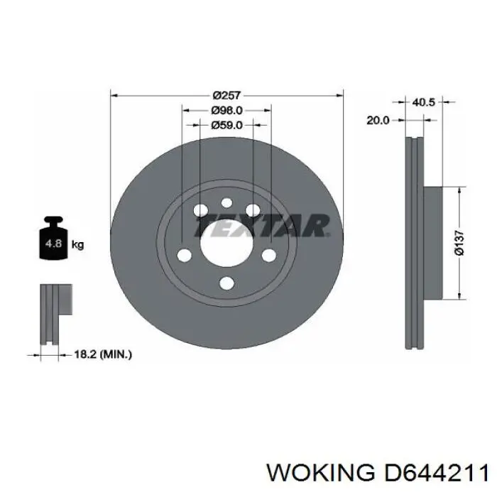 D6442.11 Woking freno de disco delantero