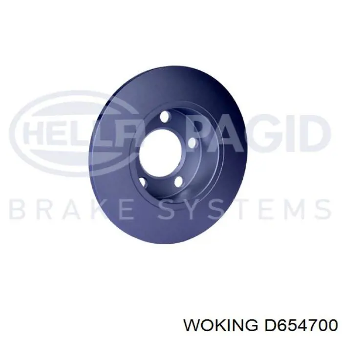 Disco de freno trasero D654700 Woking
