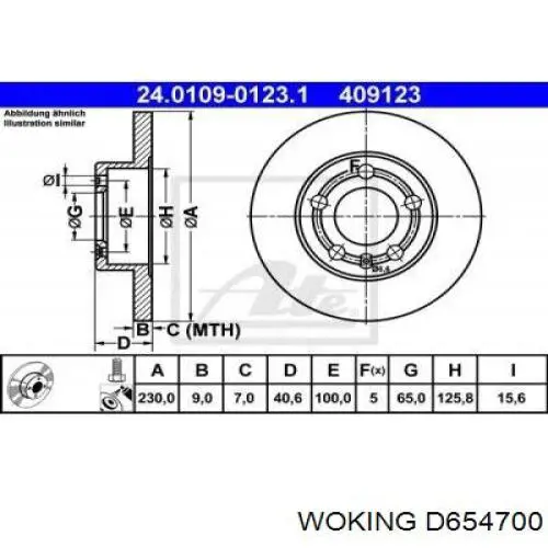 Comprar D654700 Woking Disco de freno trasero