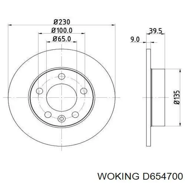 D654700 Woking disco de freno trasero