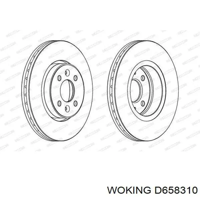 Disco de freno delantero Woking D658310