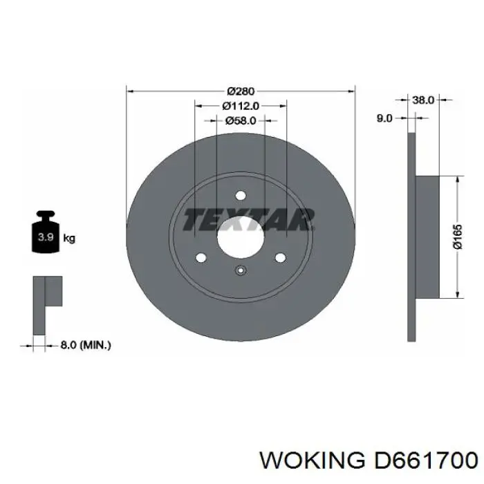 D661700 Woking disco de freno delantero