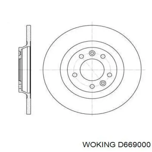 Disco de freno trasero Woking D669000 precio, desde 32,47 EUR
