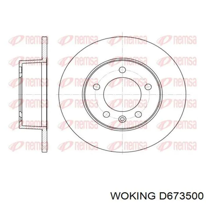 D673500 Woking disco de freno trasero